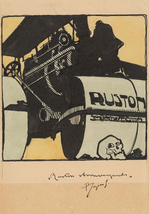 Ontwerp voor reclame voor `Ruston stoomwegwals’