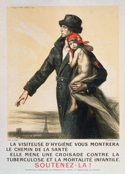 La visiteuse d’hygiéne vous montrera le chemin de la santé. Elle mène une croisade contre la tuberculose et la mortalité infantile. Soutenez-la!