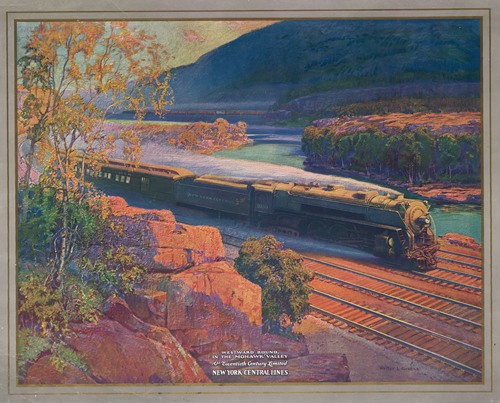 Westward bound, in the Mohawk Valley The Twentieth Century Limited, New York Central Lines (1920)