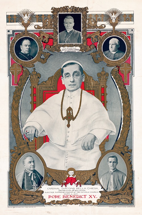 Pope Benedict XV; Cardinal Giacomo Della Chiese, Archbishop of Bologna, Elected Supreme Pontiff of the Catholic Church, September 3, 1914