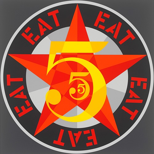 American Dreams No. 5 (The Golden Five) 4 by Robert Indiana Artvee