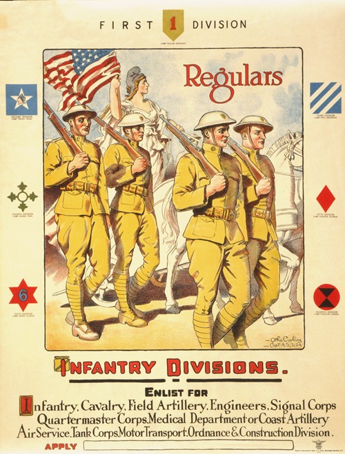 First division, regulars – Infantry divisions – Enlist for infantry, cavalry, field artillery