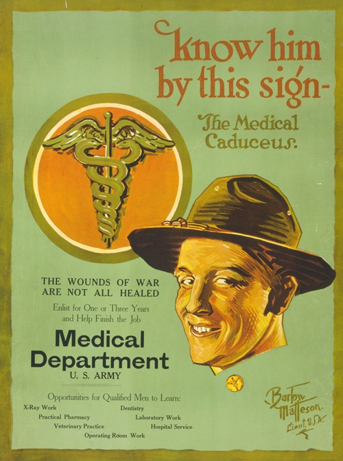 Know him by this sign – the medical caduceus The wounds of war are not all healed