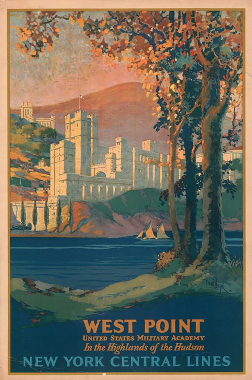 West Point, United States Military Academy, in the highlands of the Hudson. New York Central Lines (1920)