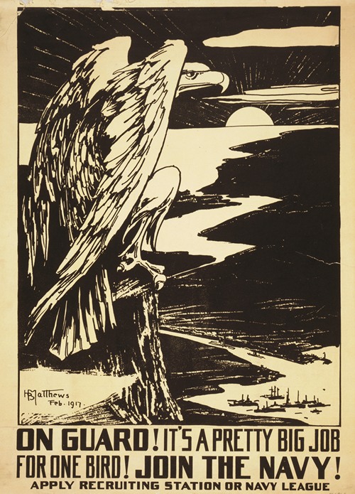 On guard! It’s a pretty big job for one bird! Join the Navy!