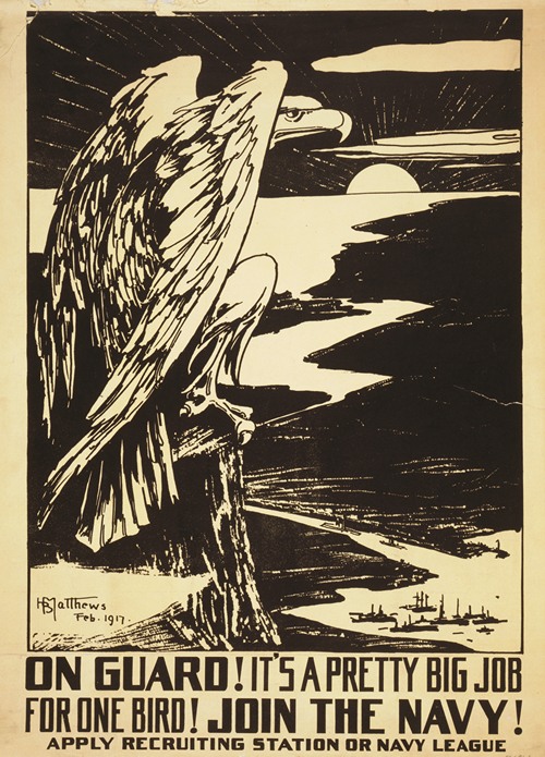 On guard! It’s a pretty big job for one bird! Join the Navy! (1917)