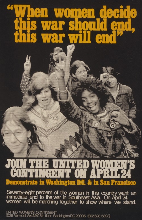 When women decide this war should end, this war will end Join the United Women’s Contingent on April 24. (1971)