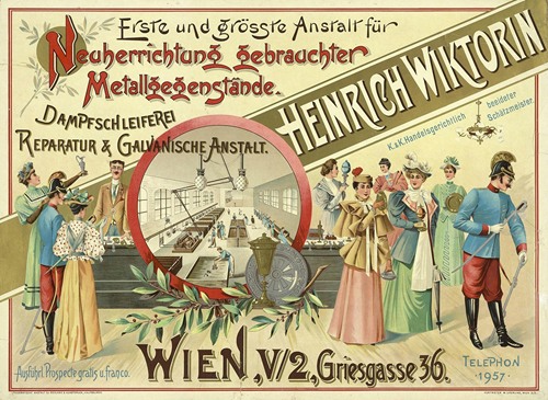 Neuerrichtung gebrauchter Metallgegenstände – Galvanische Anstalt Heinrich Wiktorin