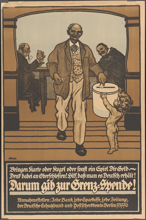 Bringen Karte oder Kegel oder sonst ein Spiel Dir Geld, denk dabei an Oberschlesien! Hilf, daß man es Deutsch erhält! Darum gib zur Grenz-Spende!