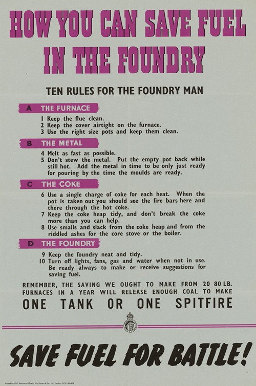 How You Can Save Fuel in the Foundry – Ten Rules for the Foundry Man