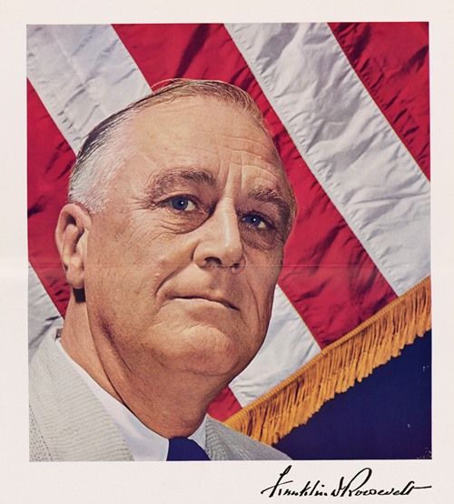 Mounted Portrait of Franklin D. Roosevelt