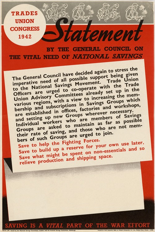 Statement by the General Council on the Vital Need of National Savings