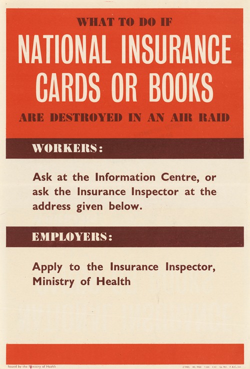 What to Do if National Insurance Cards or Books are Destroyed in an Air Raid