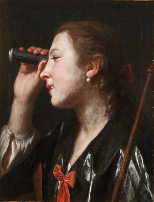 Girl Looking through a Telescope
