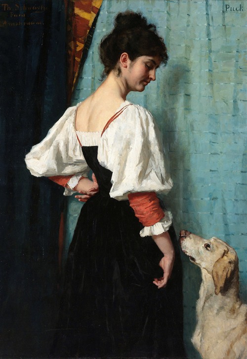 Portrait of a young Woman with ‘Puck’ the Dog (c. 1879 - c. 1885)