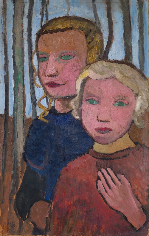 Two Girls in Front of Birch Trees (c.1905)