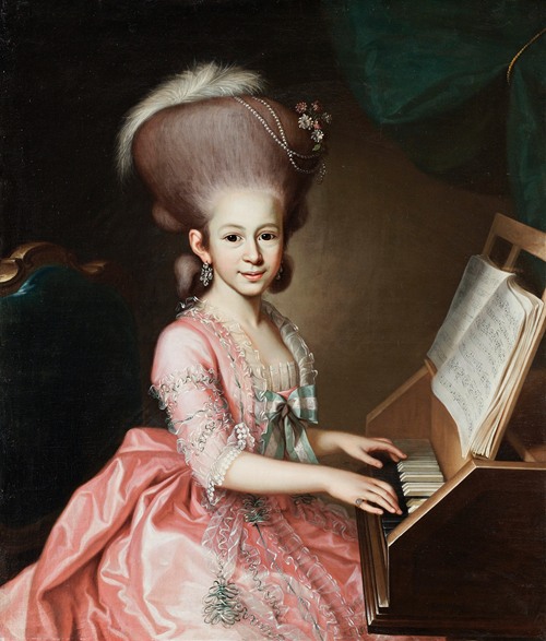 Portrait Of A Young Lady At The Clavichord, Said To Be Henriette Haussmann