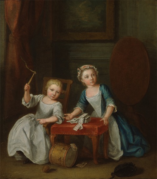 Children at Play, Probably the Artist’s Son Jacobus and Daughter Maria Joanna Sophia (1745)