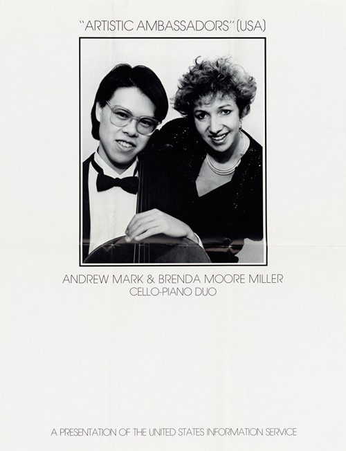 ‘Artistic Ambassador’ (USA): Andrew Mark & Brenda Moore Miller, Cello-Piano Duo