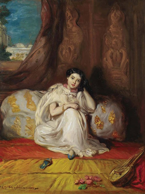 Jeune Fille Mauresque, Assise Dans Un Riche Intérieur (Almée) (1853)