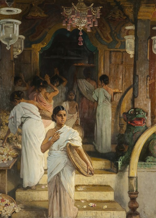 Vor einem indischen Tempel