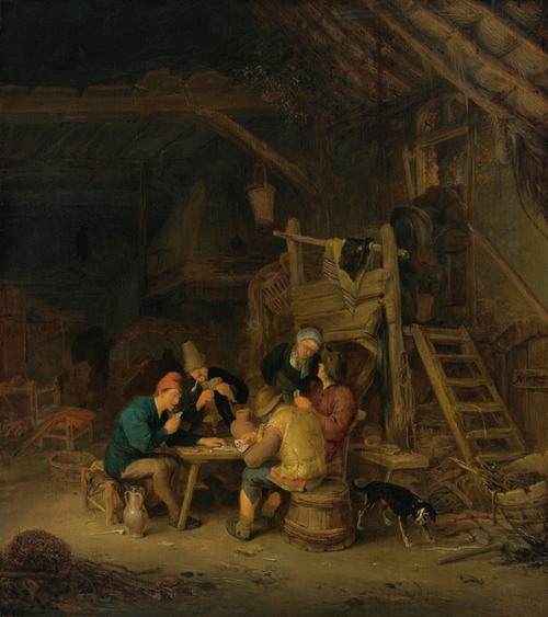 Four Card Players In A Rustic Interior (1655)