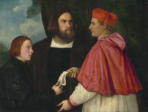 Girolamo and Cardinal Marco Corner Investing Marco, Abbot of Carrara, with His Benefice (c. 1520-1525)