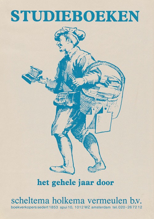 Affiche voor studieboeken van Scheltema Holkema Vermeulen te Amsterdam