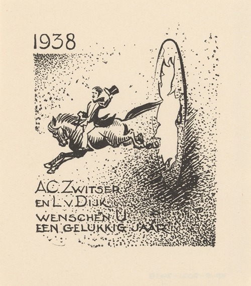 Nieuwjaarswens voor 1938 van A.C. Zwitser en L. van Dijk