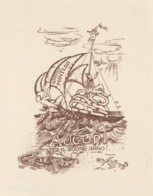 Nieuwjaarswens voor 1938 van Gianni Mantero