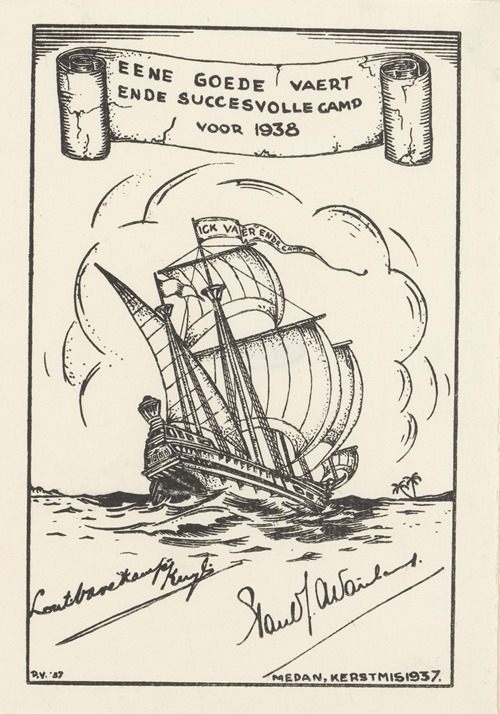 Nieuwjaarswens voor 1938 van Lout en Paul Varekamp