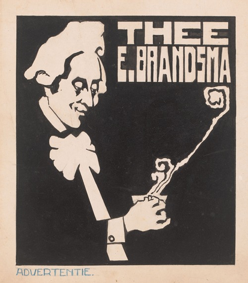 Ontwerp voor een advertentie van thee van E. Brandsma