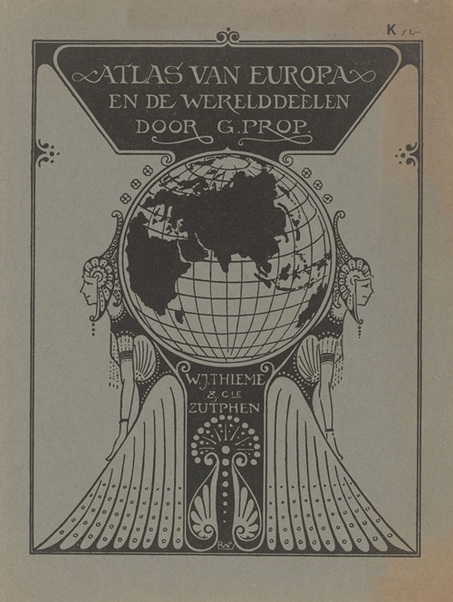 Prospectus van de ‘Atlas van Europa en de werelddeelen’ van uitgeverij W.J. Thieme & Cie te Zutphen