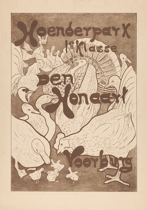 Affiche voor het Hoenderpark 1e klasse Den Honaart Voorburg