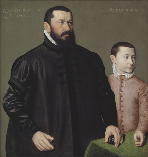 Portrait of the Nuremberg Goldsmith Hans Lencker (1523-1585) and his 9-year old son Elisius the Younger