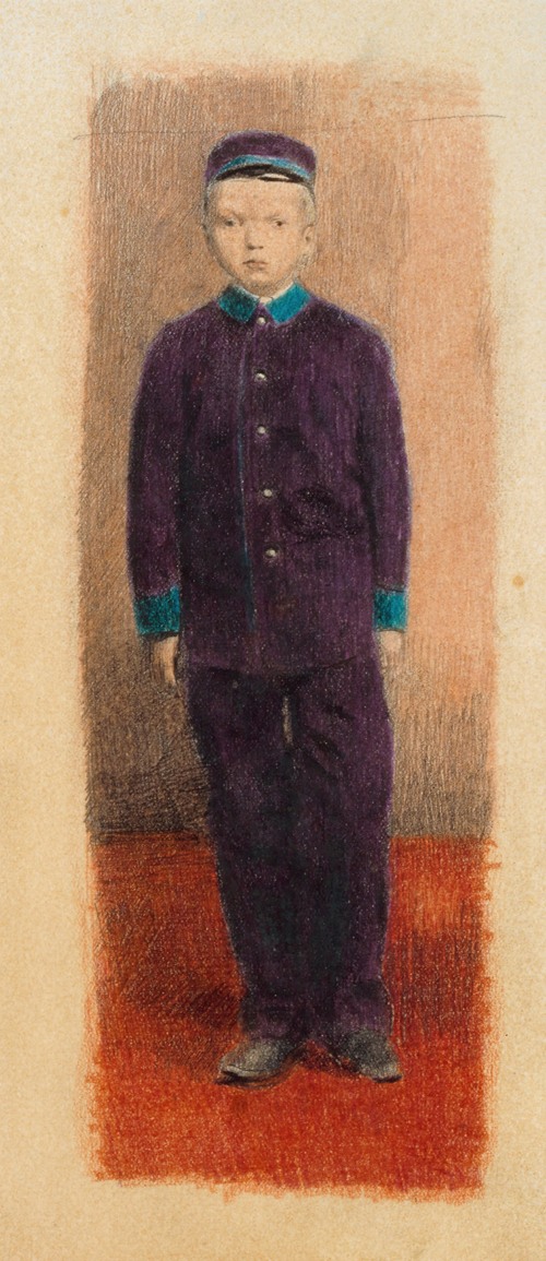 Waisenknabe, Selbstbildnis nach einer Fotografie in Waisenhausuniform