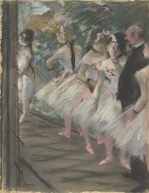 Danseuse debout, le bras droit levé (Standing dancer, right arm raised) by  Edgar Degas - Artvee