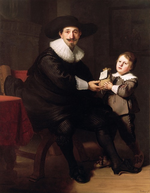 Jean Pellicorne with his son Caspar