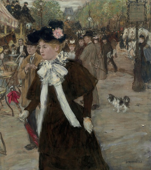 Élégante sur le Boulevard des Italiens, Paris (circa 1899)