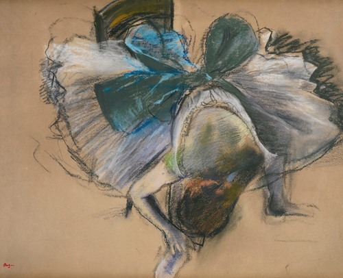 Danseuse debout, le bras droit levé (Standing dancer, right arm raised) by  Edgar Degas - Artvee