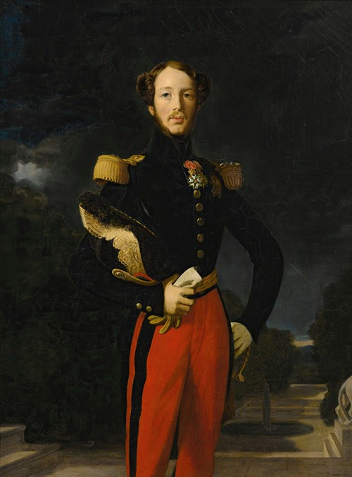 Portrait Of Prince Ferdinand-Philippe, Duc D’orléans, Before The Château De Saint-Cloud’s Garden