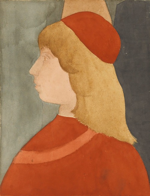 Jeune Homme, Vu De Profil; Copie D’apres ‘les Funérailles De St. Baernardin’ De Pinturicchio