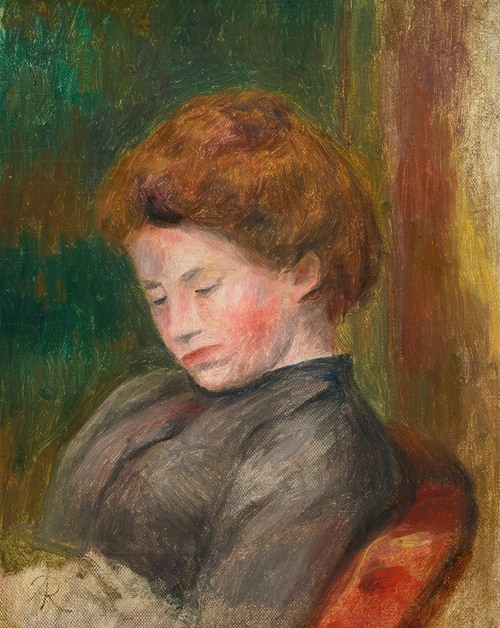 Allée Dans Un Bois, Femme Avec Enfant Dans Les Bras by Pierre-Auguste  Renoir - Artvee