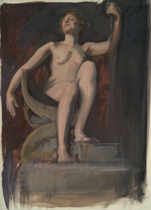 Study for the figure of The Genius of Pennsylvania in ‘The Apotheosis of Pennsylvania,’ mural for the state capitol building in Harrisburg, Pennsylvania, 1902-1911