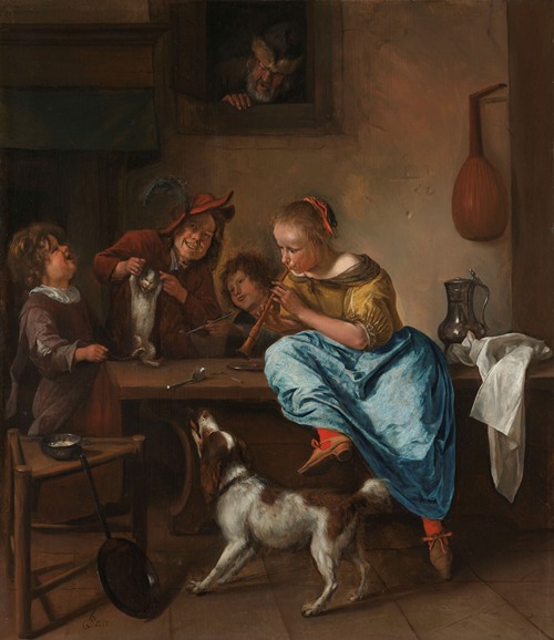 Children Teaching a Cat to Dance, Known as ‘The Dancing Lesson’ (1660 - 1679)
