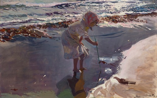 Buscando mariscos, playa de Valencia (1907)