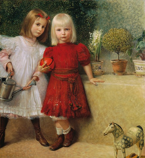 Hilda und Franzi von Matsch, die Kinder des Künstlers (1901)