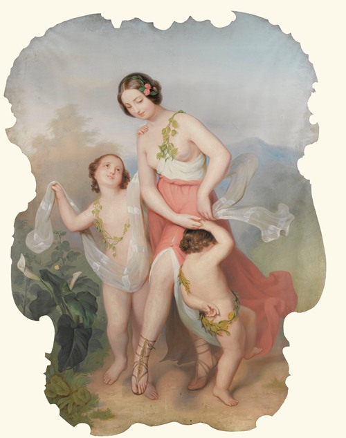 Girl With Two Dancing Children (19th Century)