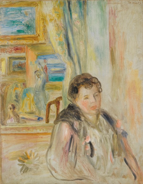 Allée Dans Un Bois, Femme Avec Enfant Dans Les Bras by Pierre-Auguste  Renoir - Artvee