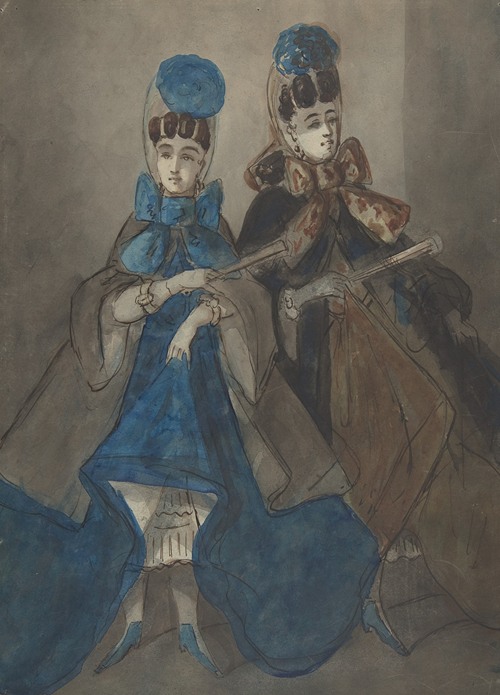 Two Women with Fans (19th century)